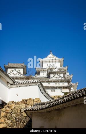 Il castello di Himeji nella prefettura di Hyogo, Giappone Foto Stock