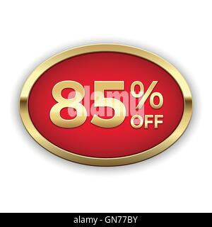 85% di sconto badge nella cornice dorata Illustrazione Vettoriale