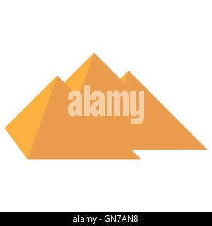 Icona stilizzata tre piramidi dell'Egitto su sfondo bianco Illustrazione Vettoriale