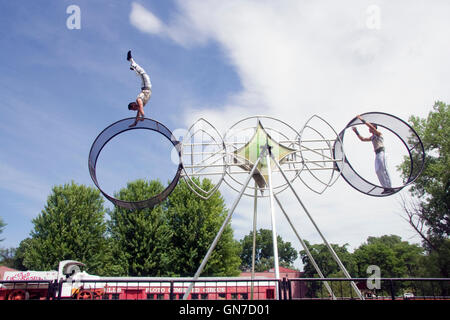 Il Circus World Museum Baraboo, Wisconsin. Acrobati. Foto Stock