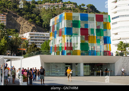 Centro Pompidou Malaga, il Centro Pompidou, il cubo, Pop up museum, Malaga, Andalusia, Spagna. Foto Stock