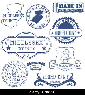 Middlesex County, New Jersey. Serie di francobolli generico e segni. Foto Stock