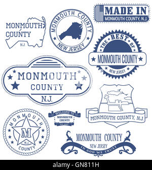 Monmouth County, New Jersey. Serie di francobolli generico e segni. Foto Stock