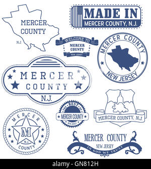La contea di Mercer, New Jersey. Serie di francobolli generico e segni. Foto Stock