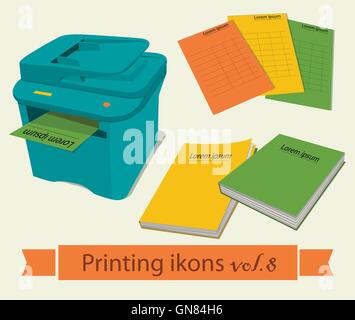 Le icone di stampa set8. Illustrazione Vettoriale