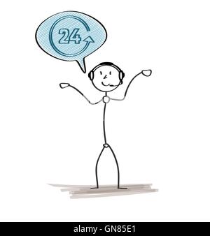 L uomo dal cliente serveces Illustrazione Vettoriale