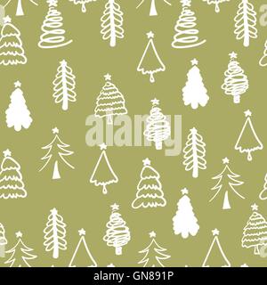 Inverno decorativo seamless pattern con albero di natale. Christma Illustrazione Vettoriale