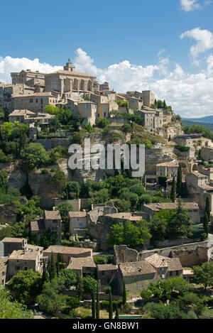 Hilltop Village Gordes Luberon Provence Francia Foto Stock
