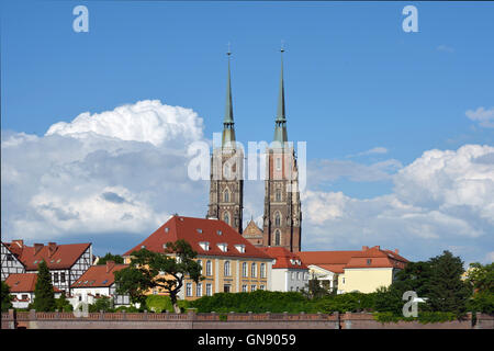 Cattedrale di San Giovanni Battista di Wroclaw in Cattedrale isola in Polonia. Foto Stock