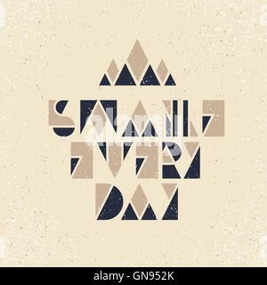 Poster motivazionali con caratteri "miglio ogni giorno". Su grunge Illustrazione Vettoriale