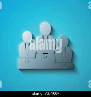 Concetto di finanza: metallica piana Team Business icona vettore, Illustrazione Vettoriale