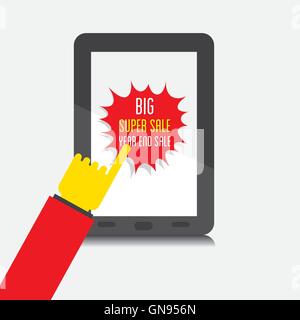 Creative grande super fine anno vendita banner vettore di design Illustrazione Vettoriale