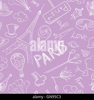 Vettore di Parigi schizzo Pattern Illustrazione Vettoriale