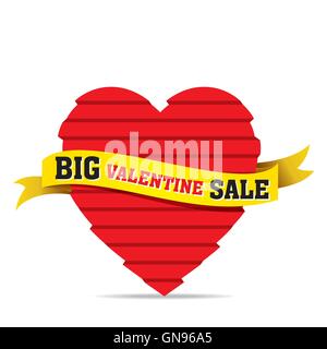 Big valentine vendita banner vettore di design Illustrazione Vettoriale