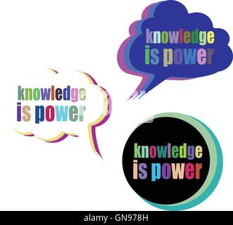 La conoscenza è potere. Set di adesivi, etichette tag. Modello per infographics. Imposta icona. Icona di piatto. Illustrazione Vettoriale Illustrazione Vettoriale