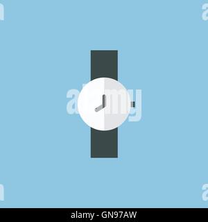 Icona orologio, design piatto, vettoriale EPS10. Illustrazione Vettoriale