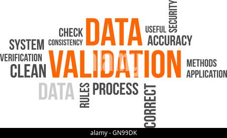 Word cloud - La convalida dei dati Illustrazione Vettoriale