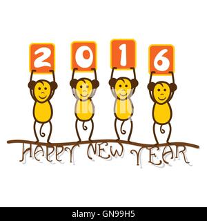 Creative nuovo anno 2016 saluto vettore di design Illustrazione Vettoriale