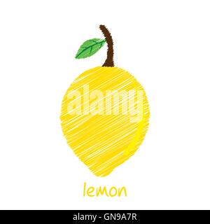 Limone, sketch vettore di design Illustrazione Vettoriale