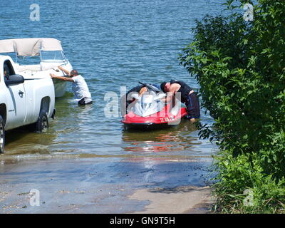 Il lago di Ray Hubbard zona ricreativa di rampa in barca Foto Stock