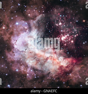 Westerlund 2 è un compatto oscurato giovane stella cluster nella Via Lattea. Super star cluster nella costellazione carina. Foto Stock