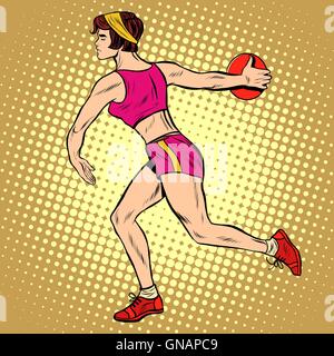 Ragazza discus thrower atletica sport estivi giochi Illustrazione Vettoriale