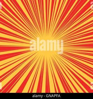 Rosso Giallo retrò raggi sfondo vettoriale Illustrazione Vettoriale