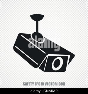 Vettore di sicurezza CCTV icona della fotocamera. Moderno design piatto. Illustrazione Vettoriale