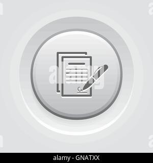 La firma del contratto e la relativa icona. Il concetto di business Illustrazione Vettoriale