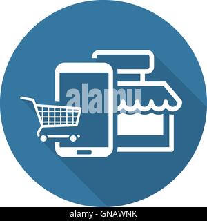 Shopping on Line Icona. Design piatto. Illustrazione Vettoriale