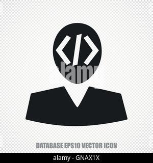 Programmazione programmatore vettore icona. Moderno design piatto. Illustrazione Vettoriale