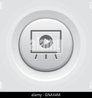 Video di presentazione e la relativa icona. Il concetto di business Illustrazione Vettoriale