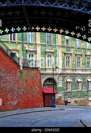 Ponte dei bugiardi in Sibiu città vecchia, Transilvania, Romania Foto Stock