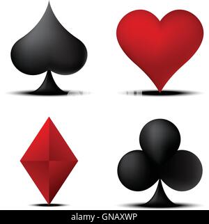 Seme della carta impostato 1 Illustrazione Vettoriale