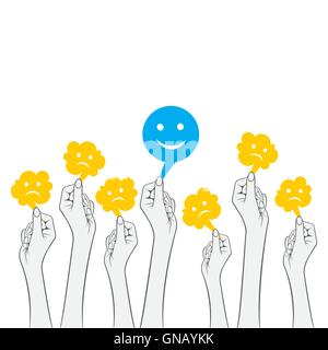 Solo una felice altri è triste concept design di vettore Illustrazione Vettoriale