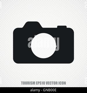 Vettore di viaggio Foto icona della fotocamera. Moderno design piatto. Illustrazione Vettoriale