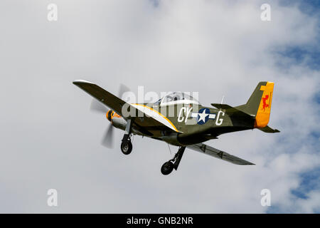 Titan T-51 Mustang G-CY 'l'Millie P' G-TSIM in volo a Breighton Airfield Foto Stock