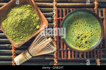 Verde matcha tea Foto Stock