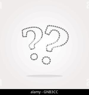 Vettore web elegante pulsante con il punto interrogativo. Icona Web Art. Icona grafico disegno Illustrazione Vettoriale