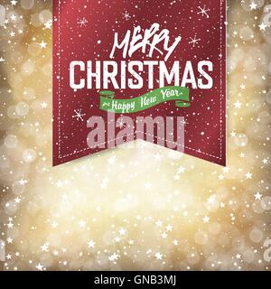 Merry Christmas Lights sfondo con scritte di Natale Illustrazione Vettoriale