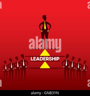 Il concetto di leadership , leader stand sulla bilancia design Illustrazione Vettoriale