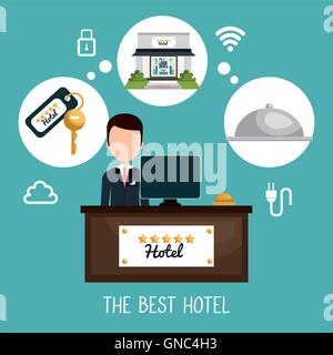 Best hotel Servizi di set di icone Illustrazione Vettoriale