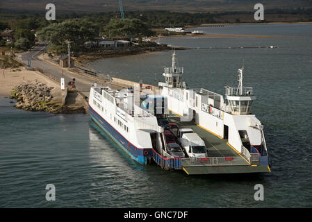 Le barene a Studland veicolare in attesa del traghetto per attraversare l'ingresso al porto di Poole Inghilterra REGNO UNITO Foto Stock