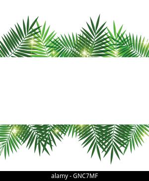 Foglie di palma su sfondo bianco Illustrazione Vettoriale