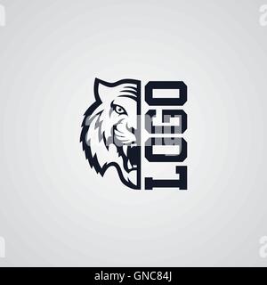 Wild tiger logotipo tema Illustrazione Vettoriale