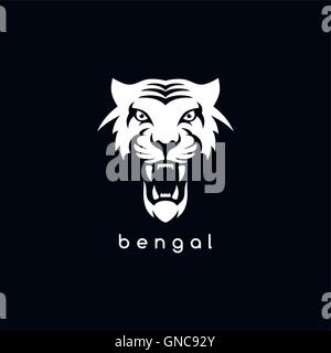 Il Bengala tigre bianca logotipo Illustrazione Vettoriale