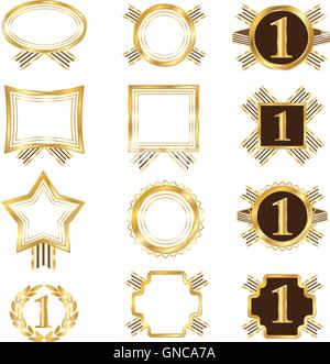 Set di cornici dorate Illustrazione Vettoriale