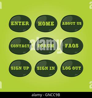 Sito web pulsante icona impostare Illustrazione Vettoriale