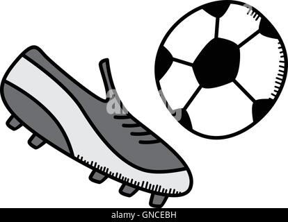 Soccer cartoon tema di icone Illustrazione Vettoriale