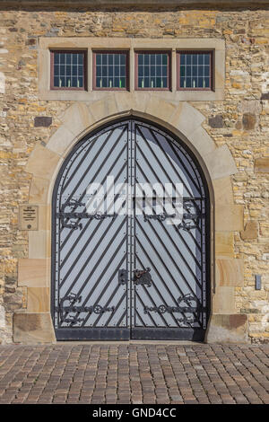 Porta della città storica di Hall di Osnabruck, Germania Foto Stock